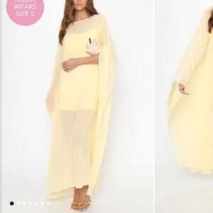 Show Me Your Mumu Olsen Maxi Dress in Pale Yellow Chiffon is a flowy, sheer maxi
